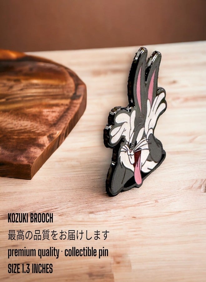 KOZUKI Bugs Cartoon Bunny Pin Enamel Bunny Enamel Pin Cartoon Enamel Pin Bunny badge Cartoon Hard Enamel Pin Brooch Fashion Badge Metal Enamel Pins and Brooches for Lapel Pin Backpack Bags Badge Collar Jewelry (BUGSGOLD) - Image 5