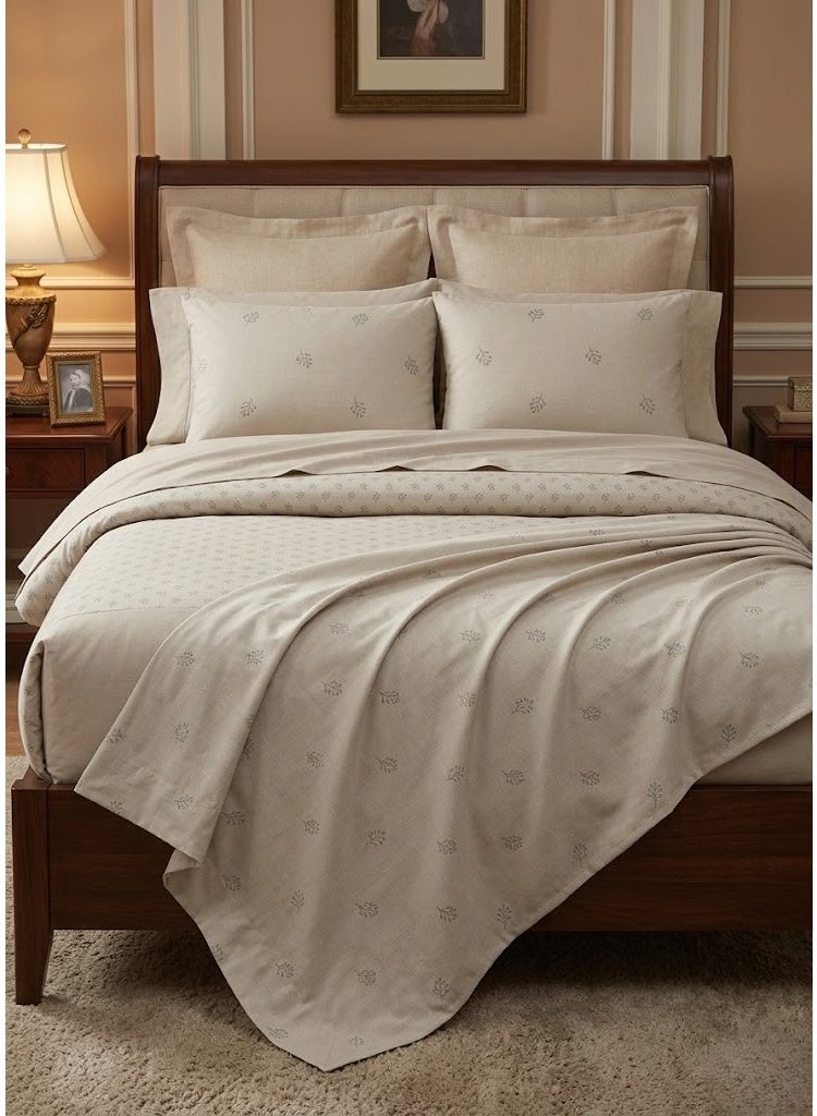 3-Piece 150 GSM Microfiber King Size Bed Sheet Set - Includes 1 Flat Sheet & 2 Pillowcases (Ultra Soft, Breathable, Leaf Pattern) - Image 1