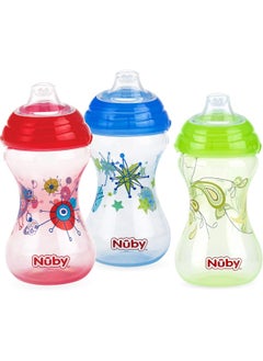 Nuby Nuby 3pk No Spill Pinpoint Soft Spout Clik-It, Boy, 10 Oz  - Image 1