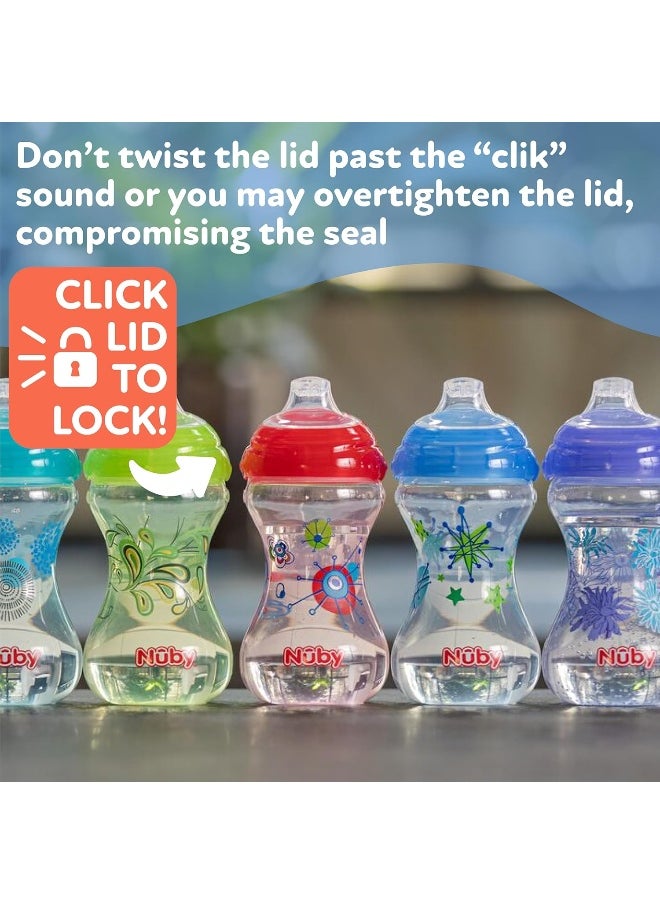 Nuby - Nuby 3pk No Spill Pinpoint Soft Spout Clik-It, Boy, 10 Oz - Image 1