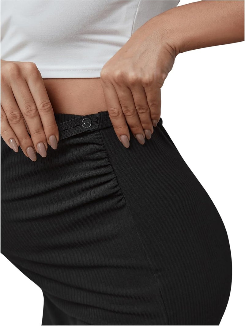 MakeMeChic Women's Maternity Pencil Skirt Stretch High Waist Midi Pregnancy Skirts - Image 5