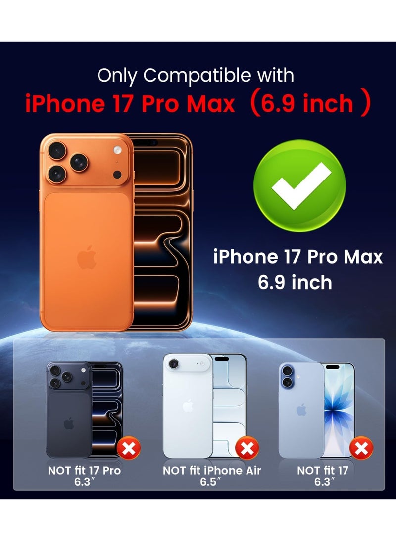 جراب مغناطيسي لهاتف iPhone 17 Pro Max، يأتي مع واقي لعدسة الكاميرا، متوافق مع Magsafe، غطاء هاتف ناعم من مادة TPU للحماية الكاملة، نحيف وناعم ومقاوم للصدمات (أزرق) - Image 5