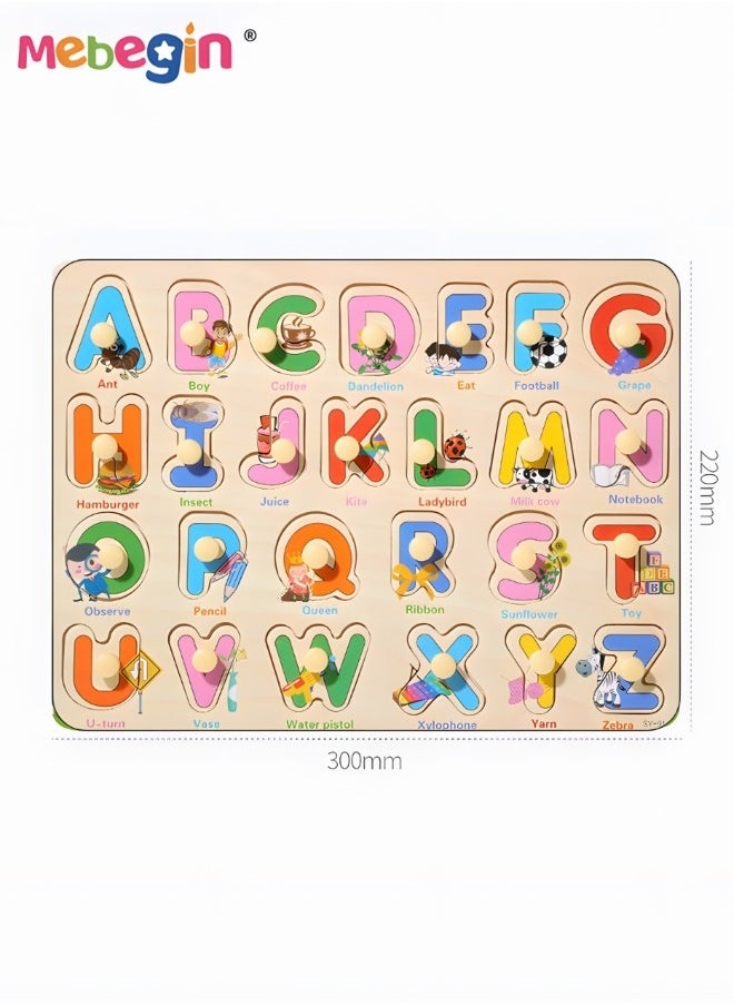 MEBEGIN - 4 Pack Wooden Peg Puzzles Set, Preschool Learning Puzzles with 4 Different Themes, Educational Learning Puzzles Toys, Montessori Toy, Easy for Toddler to Grasp, Perfect for Helping Kids Develop Intelligence and Build Early Learning Skills - Image 1