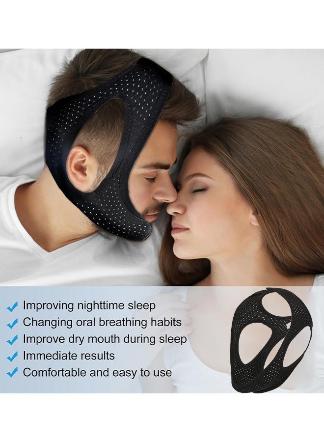 HS Anti Snoring Chin Strap For Men And Women, Anti Snoring Devices Ajustable Stop Snoring Solution, Snore Stopper Chin Straps Snore Reducing Snore Relief Sleep AIDS For Snoring Sleeping Mouth Breather - Image 4