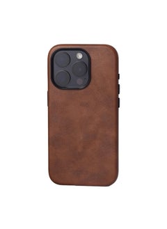 Generic For iPhone 16 Pro Max Leather Case, Business Luxury Classic PU Leather Elegant Designer Men Cover Soft Non-Slip Grip Phone Cases for iPhone 16 Pro Max (Brown)  - Image 1