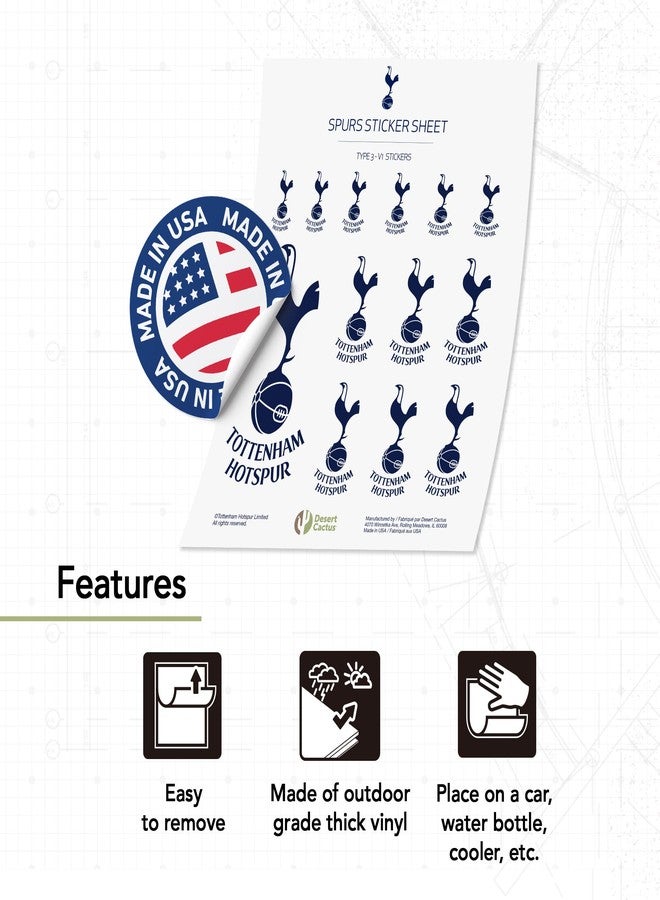Desert Cactus Tottenham Hotspur Spurs Sticker Football Soccer Vinyl Decal Laptop Water Bottle Car Scrapbook Sheet T3 (Type 3-1) - Image 4