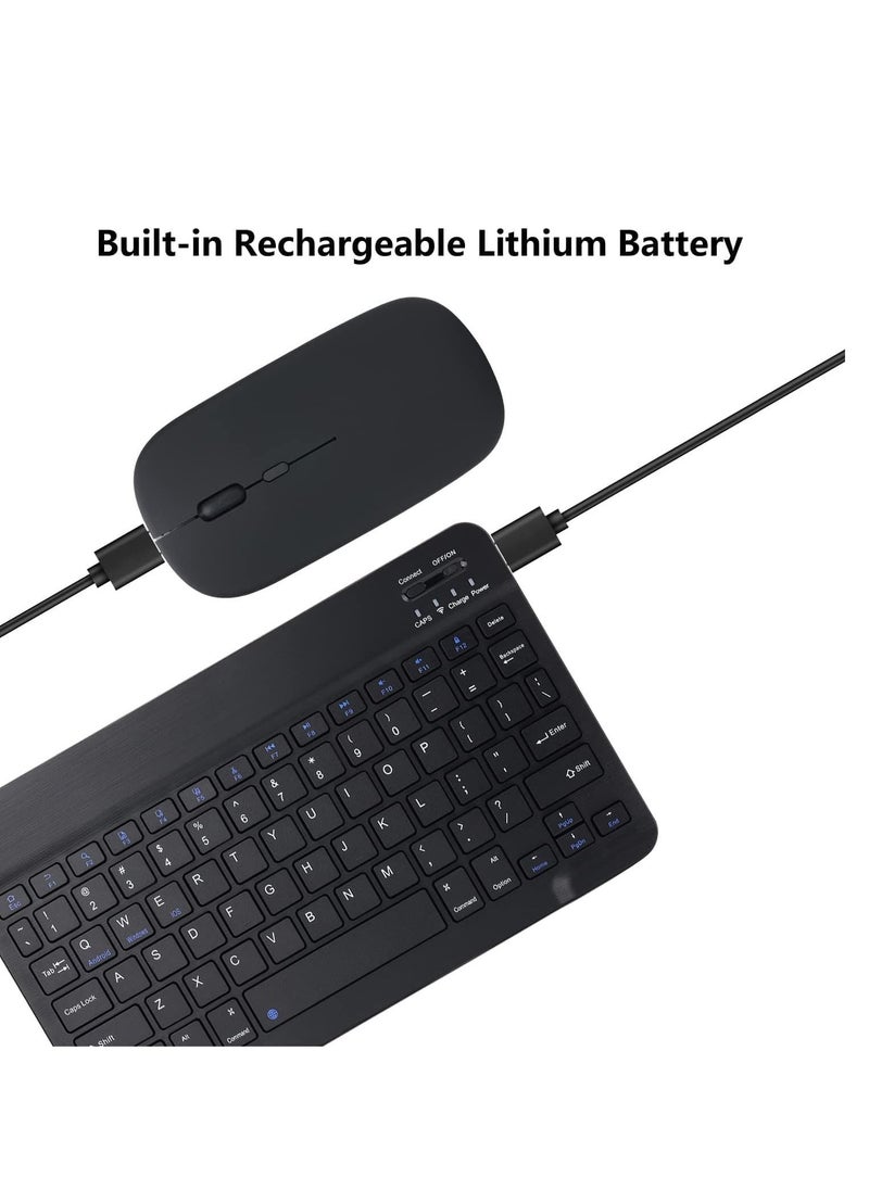 ELTRAZONE Rechargeable Bluetooth Keyboard and Mouse Combo Ultra-Slim Portable Compact Wireless Mouse Keyboard Set for Android Windows Tablet Cell Phone iPhone iPad Pro Air Mini, iPad OS/iOS (Black) - Image 2