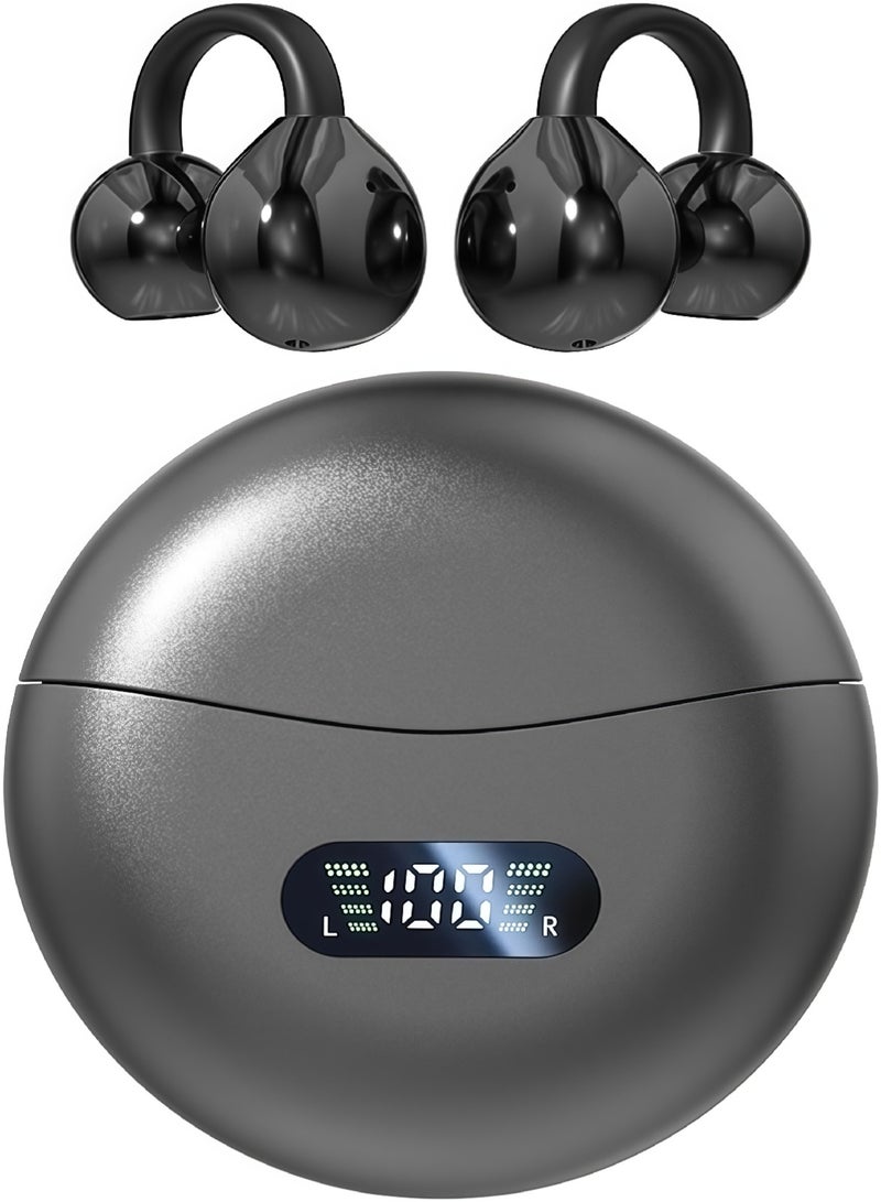 Open Ear Earbuds Wireless Bluetooth 5.4, Lightweight Open Ear Headphones with C-Shaped Bridge,Slim Hook,24H Battery,Waterproof,forBusiness and Workouts (Black) - Image 1