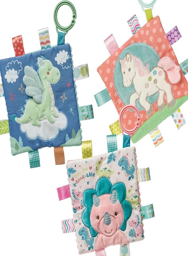 Taggies Crinkle Me Toy with Baby Paper & Squeaker with Sensory Tags, 6.5 x 6.5-inches, Drax Dragon - Image 3