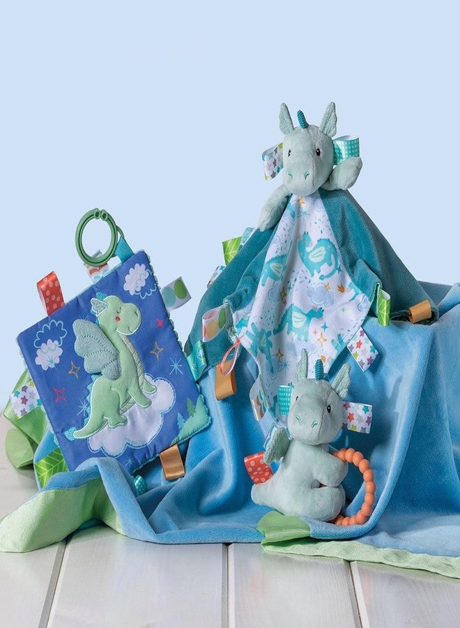 Taggies Crinkle Me Toy with Baby Paper & Squeaker with Sensory Tags, 6.5 x 6.5-inches, Drax Dragon - Image 2