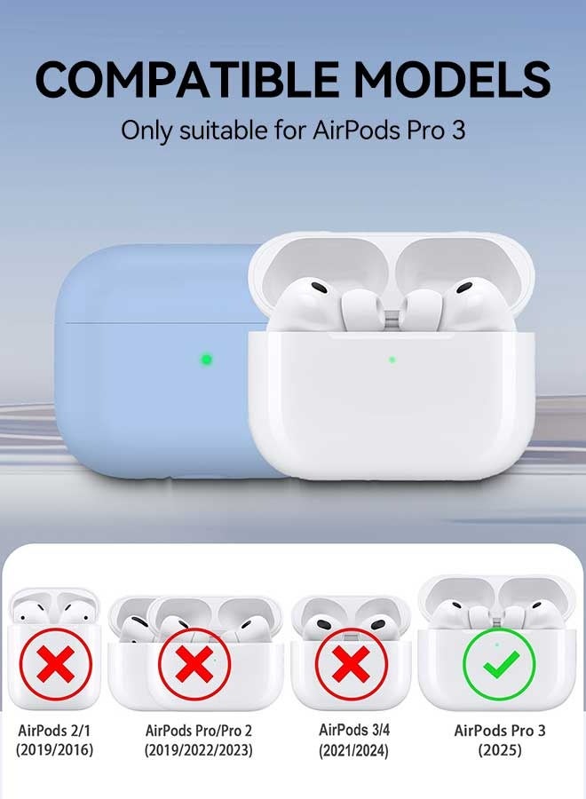 Tersely [2 in 1] Silicone Case Cover with Cleaner Kit for AirPods Pro 3,Supports Wireless Charging, Protective Skin with Carabiner Shockproof Protection (Blue) - Image 2