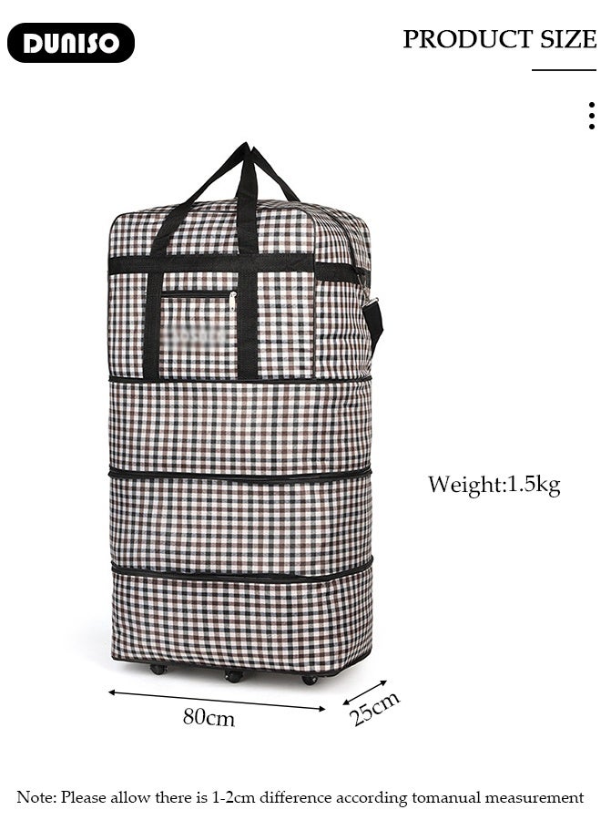 DUNISO Rolling Duffel Bag with Wheels Waterproof Travel Oxford Fabric Luggage Bag Expandable Foldable Durable Travel Duffel Bag for Men Women  - Image 2