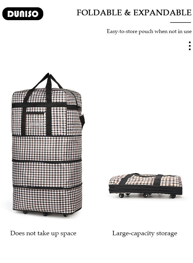 DUNISO Rolling Duffel Bag with Wheels Waterproof Travel Oxford Fabric Luggage Bag Expandable Foldable Durable Travel Duffel Bag for Men Women  - Image 4