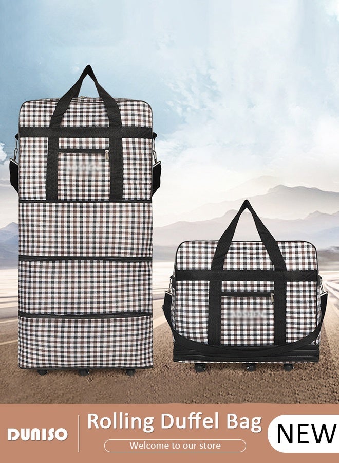 DUNISO Rolling Duffel Bag with Wheels Waterproof Travel Oxford Fabric Luggage Bag Expandable Foldable Durable Travel Duffel Bag for Men Women  - Image 1