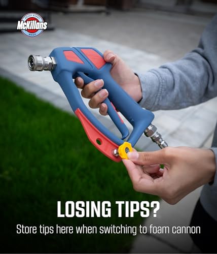 McKillans® Swivel Gun Pro - Swivel High Pressure Water Handle with 3/8" Male Plug and 1/4” Quick Connector Coupler - Power Washer Gun Compatible with Foam Cannon - Nozzle Tips Holder - Image 5
