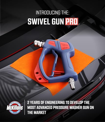 McKillans® Swivel Gun Pro - Swivel High Pressure Water Handle with 3/8" Male Plug and 1/4” Quick Connector Coupler - Power Washer Gun Compatible with Foam Cannon - Nozzle Tips Holder - Image 3