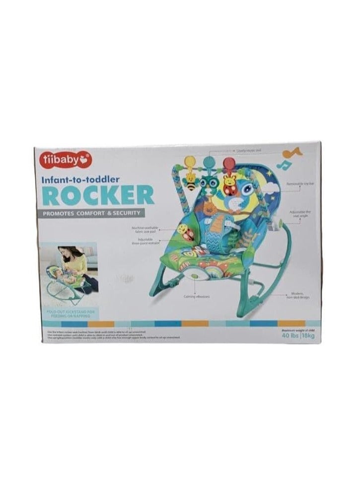 Tiibaby Rocking Chair For Newborns And Toddlers | Green Color  - Image 2