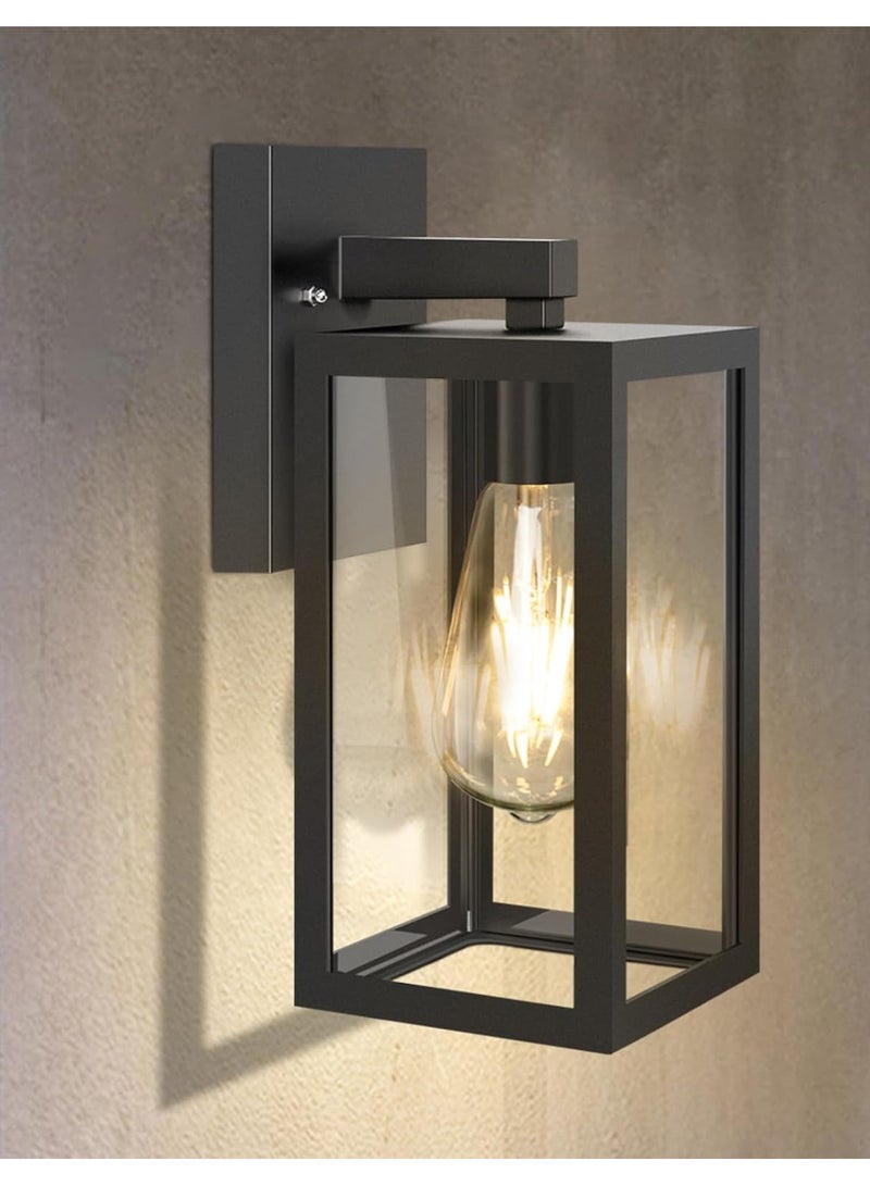 YD Outdoor Wall Lights Mains Powered, Max 100W E27 Aluminum Outside Wall Lamp, Black Wall Sconce, IP54 Waterproof, Garden Lights for Front Door, Patio, Terrace, Hallway, Garage, Porch - Image 1