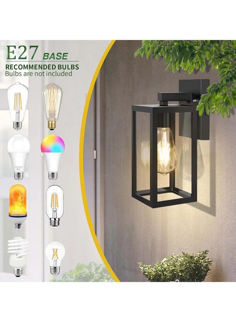 YD Outdoor Wall Lights Mains Powered, Max 100W E27 Aluminum Outside Wall Lamp, Black Wall Sconce, IP54 Waterproof, Garden Lights for Front Door, Patio, Terrace, Hallway, Garage, Porch - Image 3