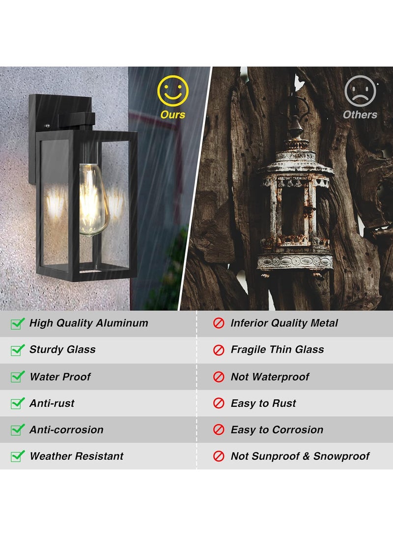YD Outdoor Wall Lights Mains Powered, Max 100W E27 Aluminum Outside Wall Lamp, Black Wall Sconce, IP54 Waterproof, Garden Lights for Front Door, Patio, Terrace, Hallway, Garage, Porch - Image 4
