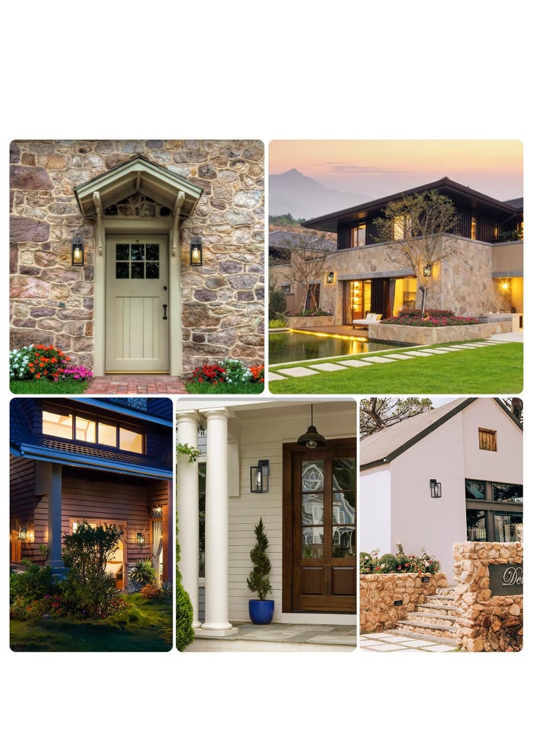 YD Outdoor Wall Lights Mains Powered, Max 100W E27 Aluminum Outside Wall Lamp, Black Wall Sconce, IP54 Waterproof, Garden Lights for Front Door, Patio, Terrace, Hallway, Garage, Porch - Image 5