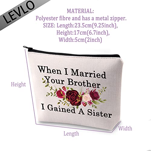 LEVLO Best Sister in law Gifts When I Married Your Brother I Gained A Sister Makeup Bags Grooms Sister Gifts Gained A Sister2 - Image 5