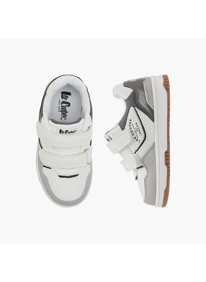 لي كوبر Boys Panelled Sneakers with Hook and Loop Closure