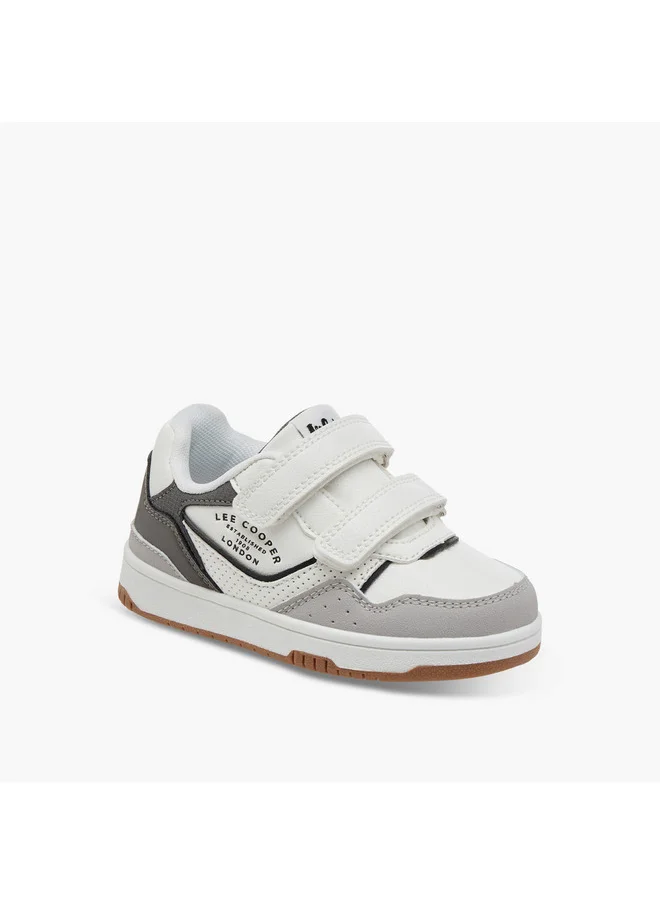 لي كوبر Boys Panelled Sneakers with Hook and Loop Closure