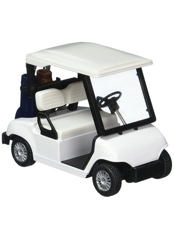 KinsFun - Sfun White No Decal Golf Cart 4½" Die Cast Metal Model Pullback Action Toy Car ⛳ - Image 1
