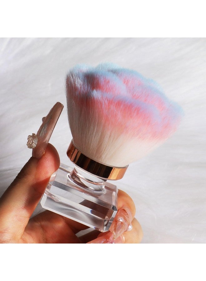 ANGNYA ANGNYA Nail Dust Brush for Acrylic Nails, Pink Rose Soft Brush Nail Art Dust Powder Remover Makeup Brushes Manicure Brush Clean Up Tools Nail Art Brush - Image 1