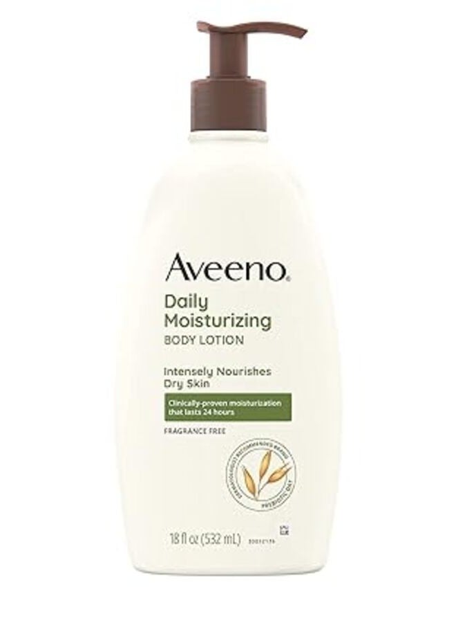 Aveeno Daily Moisturizing Body Lotion with Soothing Oat and Rich Emollients Fragrance Free18 Fl Oz  - Image 1