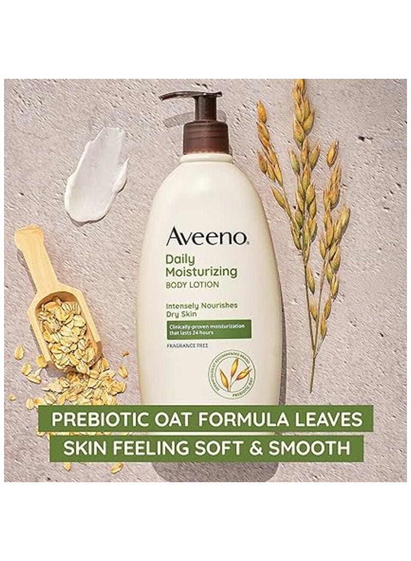 Aveeno Daily Moisturizing Body Lotion with Soothing Oat and Rich Emollients Fragrance Free18 Fl Oz  - Image 3