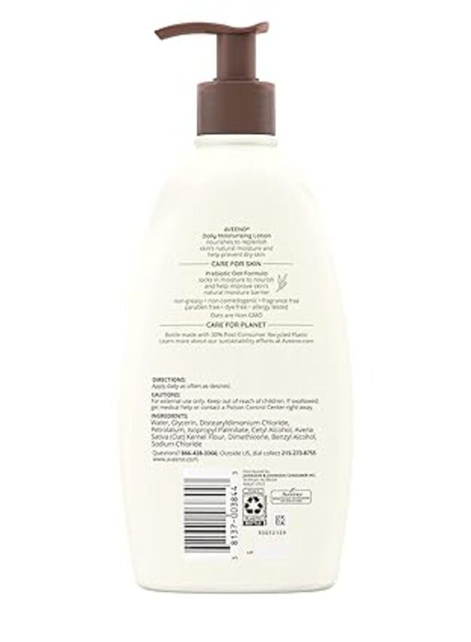 Aveeno Daily Moisturizing Body Lotion with Soothing Oat and Rich Emollients Fragrance Free18 Fl Oz  - Image 2
