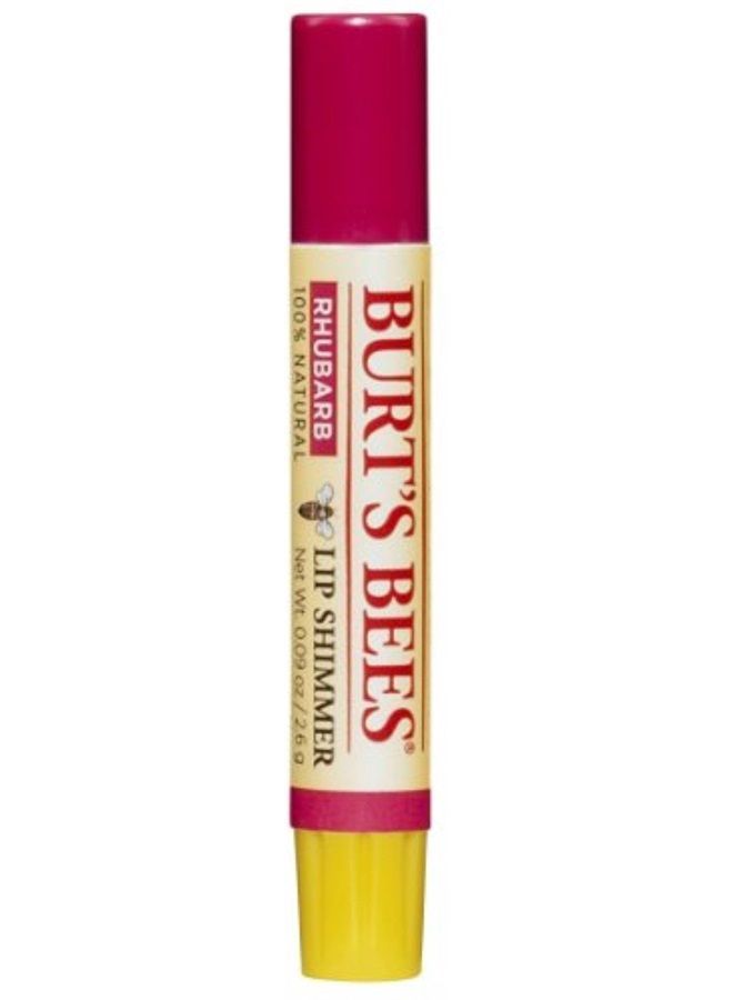 Burt's Bees Lip Shimmer, Rhubarb 0.09 oz (Pack of 5)