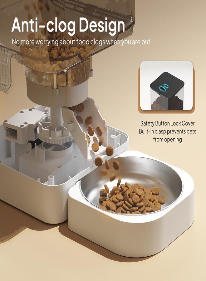 VOLUAS Automatic Cat Feeders - Pet Food Dispenser for Dry Food, Timed Cat Feeder with Desiccant Bag, Programmable Portion Size Control 4 Meals Per Day, 10s Voice Recorder - Image 3