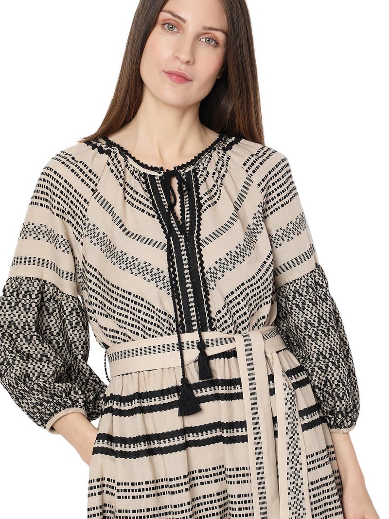 VERO MODA Women's Fit and Flare Beige Dress - Image 5