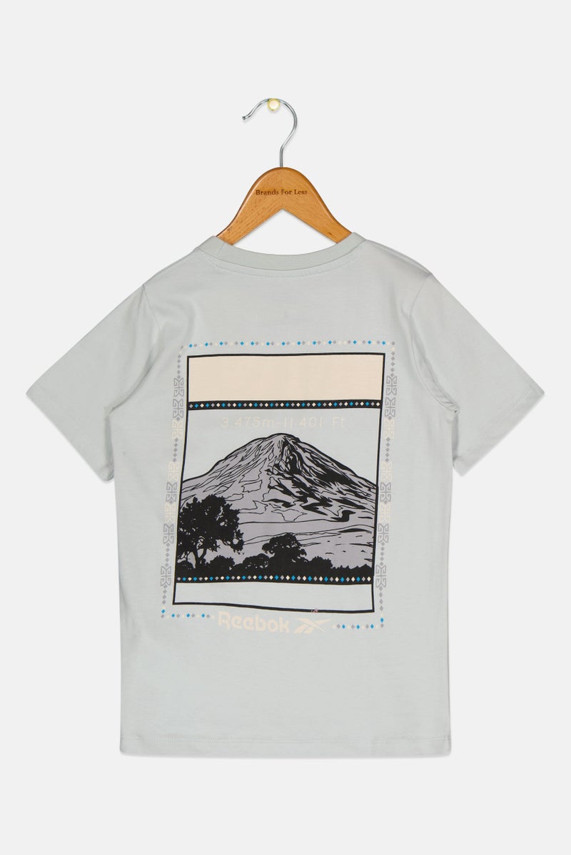 Reebok Kids Boy Sportswear Fit Short Sleeve Outdoor T-Shirt, Mint Green - Image 3