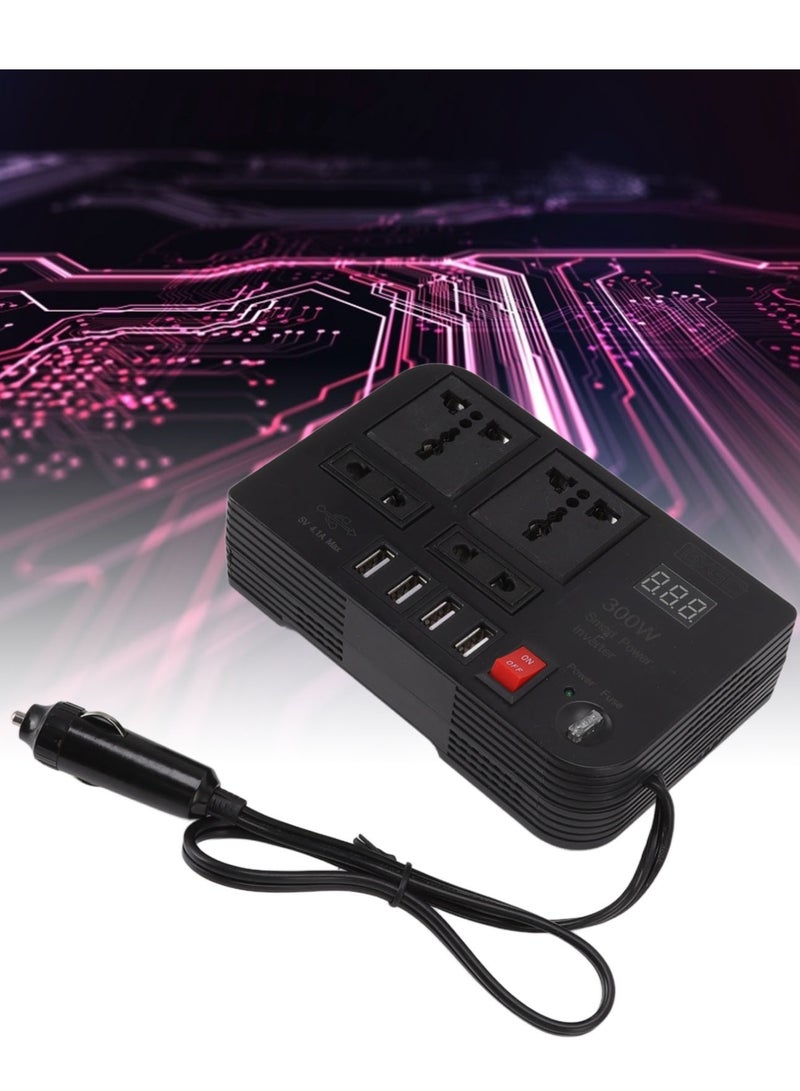 ELTRAZONE 12V 300W Car Power Converter Inverter, DC to AC for Phone and Devices, Easy Operation Car Inverter - Image 1