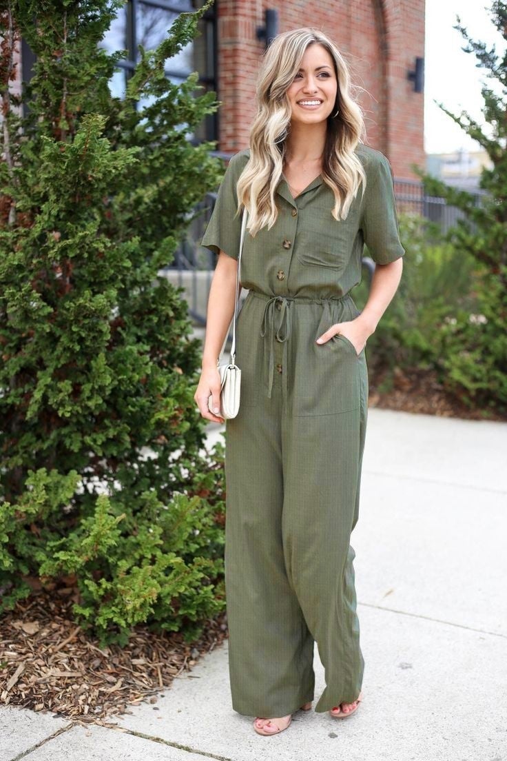 Barbora Linen Casual Jumpsuit LN20HAKI2  - Image 1