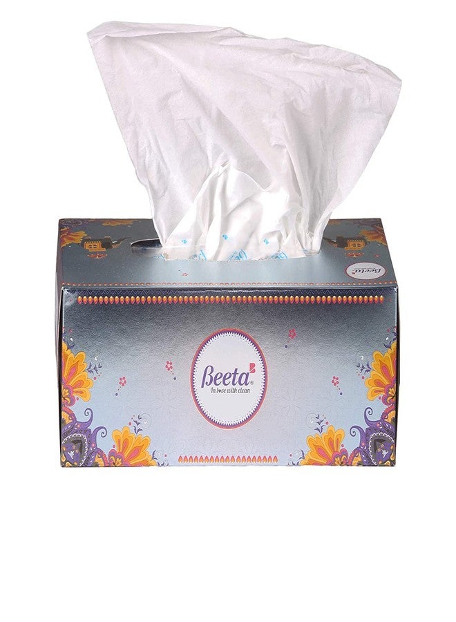 Beeta Tissue Box Professional Facial Tissue Cube for Business Exq.Face Tissue Elephant (Pack of 3) Any Box Color - Total 600 Pulls - Soft and Highly Absorbent - 100% Natural Cellulose Fiber - Image 1