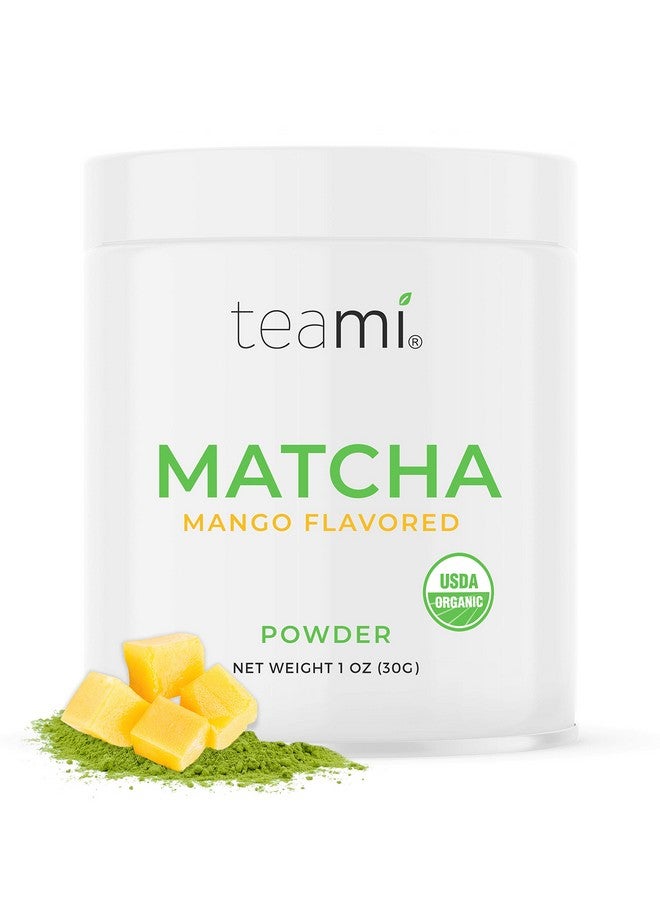teami Teami Matcha Green Tea Powder - with Real Mango - Ceremonial Grade USDA Organic - Best for Lattes, Smoothies, Baking, Recipes, Traditional Preparation - Authentic Japanese Origin - 30g (1oz) Tin - Image 1
