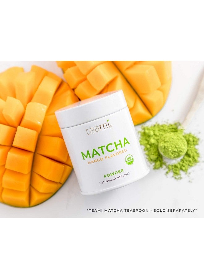 teami Teami Matcha Green Tea Powder - with Real Mango - Ceremonial Grade USDA Organic - Best for Lattes, Smoothies, Baking, Recipes, Traditional Preparation - Authentic Japanese Origin - 30g (1oz) Tin - Image 4