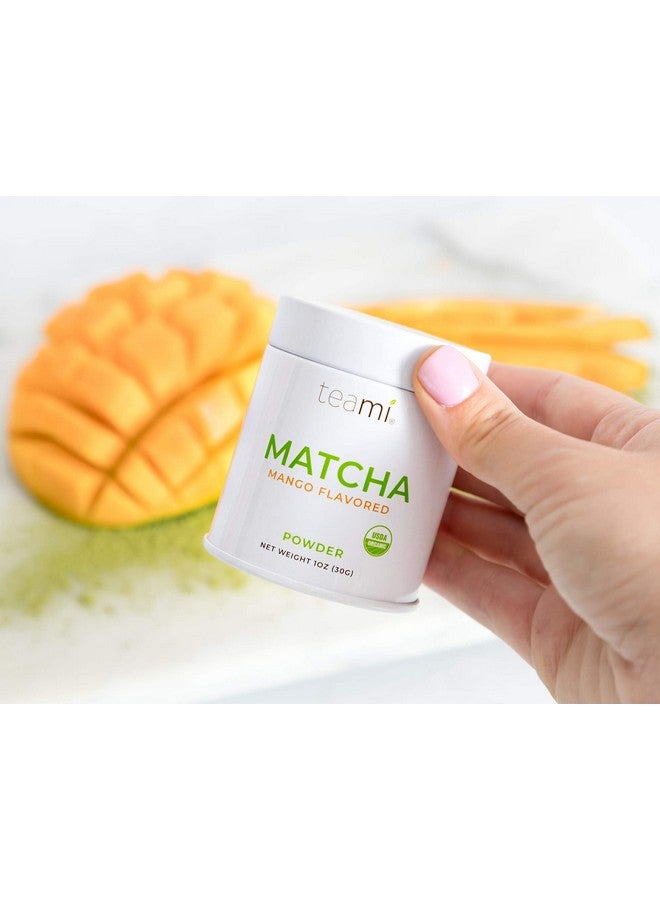 teami Teami Matcha Green Tea Powder - with Real Mango - Ceremonial Grade USDA Organic - Best for Lattes, Smoothies, Baking, Recipes, Traditional Preparation - Authentic Japanese Origin - 30g (1oz) Tin - Image 5