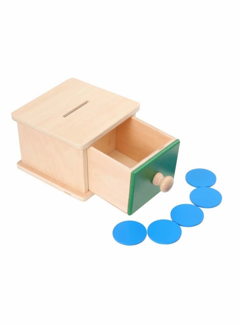 Y&D Wooden Montessori Coin Box, Hand Eye Coordination Training Educational Sensory Toy Preschool Bank For Toddler Infant Children Kids - Image 2