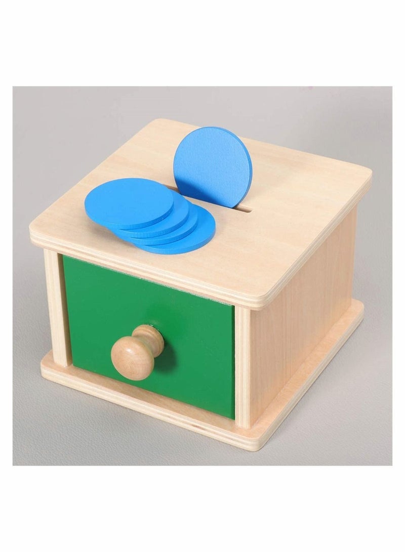 Y&D Wooden Montessori Coin Box, Hand Eye Coordination Training Educational Sensory Toy Preschool Bank For Toddler Infant Children Kids - Image 3