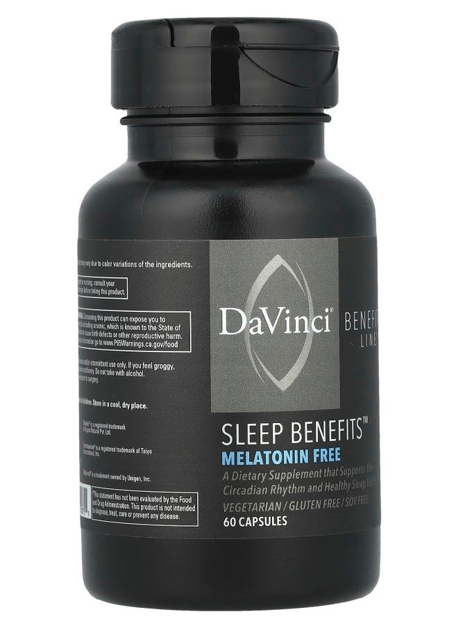 DaVinci Laboratories Sleep Benefits™ Melatonin Free 60 Capsules  - Image 2