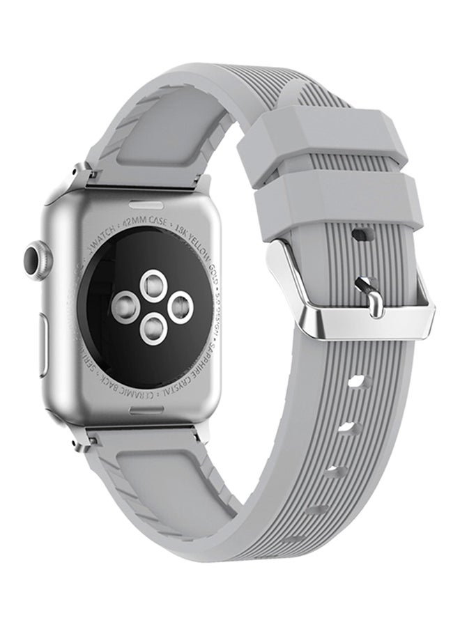 ISank Vertical Stripes Replacement Sports Band For Apple Watch Series 3/2/1 Grey - Image 2