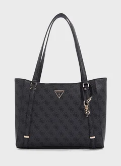 Sac à Main GUESS Eco Erica Elite Tote Bag - Latte Logo, Dimensions ~33x26x8 Cm, Matière Recyclée, Polyuréthane, Plusieurs Compartiments