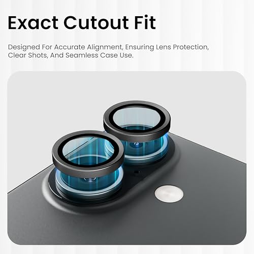 CASEGEAR Clear Pro Camera Lens Protector Compatible With iPhone 17 | HD Clarity | Scratch Resistant | Complete Coverage | Easy Installation | Black - Image 5