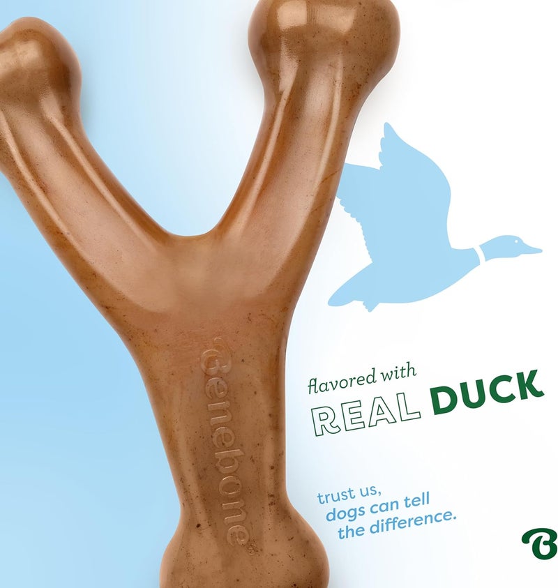 Benebone Wishbone Durable Dog Chew Toy for Aggressive Chewers, Duck, Made in USA, Small - Image 3